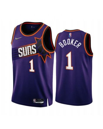 Devin Booker Phoenix Suns 2022-23 Purple 1 Icon Edition Jersey 75th - Men