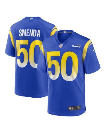 Ryan Smenda 50 Los Angeles Rams Game Men Jersey - Royal