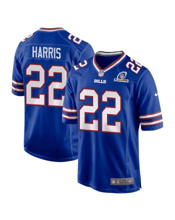 Damien Harris 22 Buffalo Bills 2023 Playoffs Patch Game Men Jersey - Royal