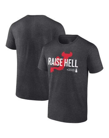 New Jersey Devils 2023 Stanley Cup Playoffs Raise Hell T-Shirt - Heather Charcoal