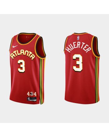 Atlanta Hawks 3 Kevin Huerter 2022-23 Icon Edition Red Men Jersey