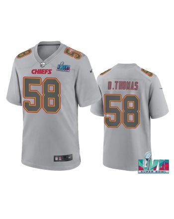 Derrick Thomas 58 Kansas City Chiefs Super Bowl LVII Patch Atmosphere Fashion Game Jersey - Gray