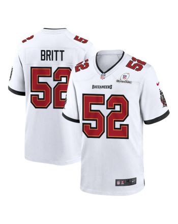 K.J. Britt 52 Tampa Bay Buccaneers 2024 Divisional Patch Game Men Jersey - White