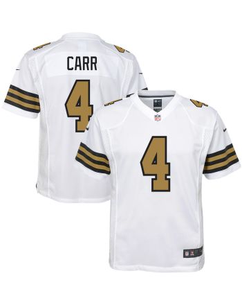 Derek Carr 4 New Orleans Saints Alternate Game Youth Jersey - White