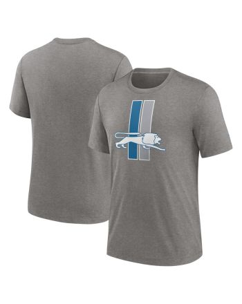 Detroit Lions Rewind Logo T-Shirt - Heather Charcoal