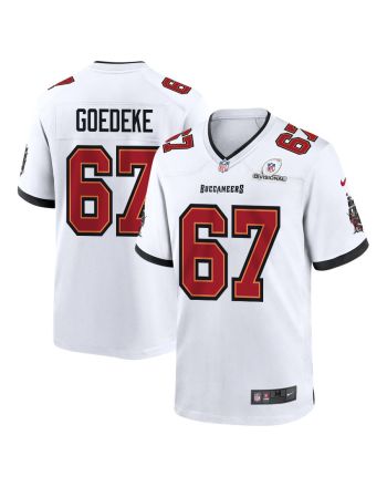 Luke Goedeke 67 Tampa Bay Buccaneers 2024 Divisional Patch Game Men Jersey - White