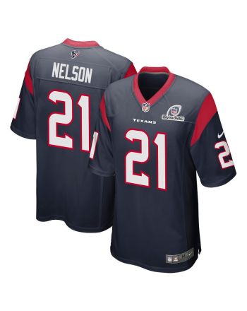 Steven Nelson 21 Houston Texans 2024 Divisional Patch Game Men Jersey - Navy