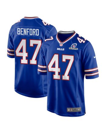 Christian Benford 47 Buffalo Bills 2023 Playoffs Patch Game Men Jersey - Royal