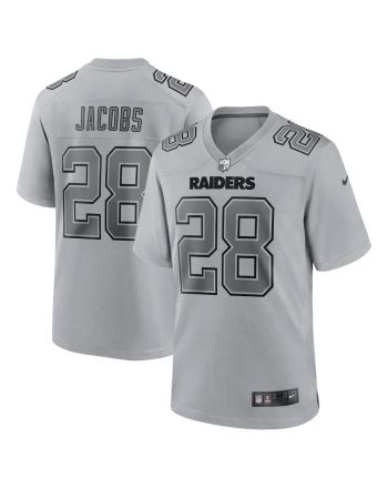 Josh Jacobs 28 Las Vegas Raiders Men Atmosphere Fashion Game Jersey - Gray