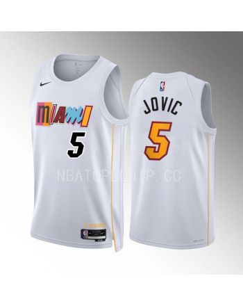 Nikola Jovic 5 Miami Heat 2022-23 City Edition White Jersey Mashup Vol.2