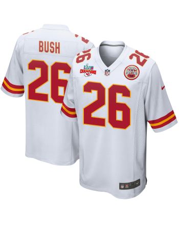 Deon Bush 26 Kansas City Chiefs Super Bowl LVII Champions 3 Stars Men Game Jersey - White