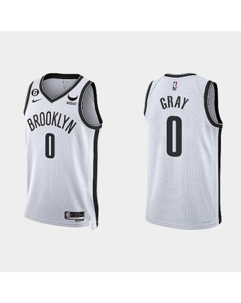 Brooklyn Nets RaiQuan Gray 0 2022-23 Association Edition White Men Jersey Swingman