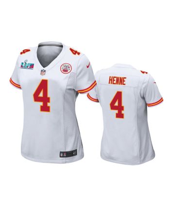 Chad Henne 4 Kansas City Chiefs Super Bowl LVII Game Jersey - Women White