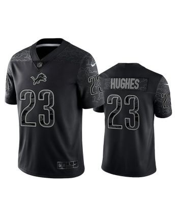 Mike Hughes 23 Detroit Lions Black Reflective Limited Jersey - Men