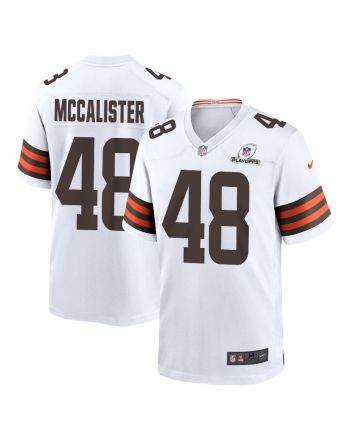 Tanner McCalister 48 Cleveland Browns 2023 Playoffs Patch Game Men Jersey - White