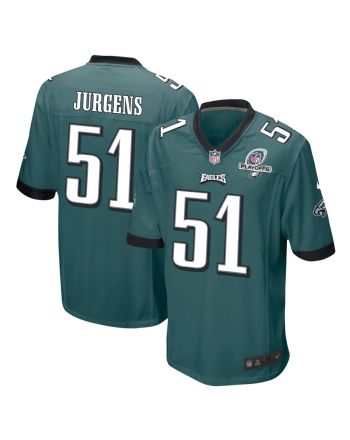 Cam Jurgens 51 Philadelphia Eagles 2023 Playoffs Patch Game Men Jersey - Midnight Green