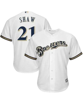 Travis Shaw Milwaukee Brewers Home Official Cool Base Player Jersey - White