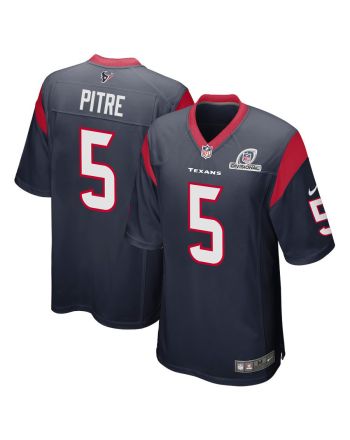 Jalen Pitre 5 Houston Texans 2024 Divisional Patch Game Men Jersey - Navy