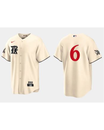 Josh Jung 6 Texas Rangers 2023 City Connect Cool Base Game Jersey - Cream