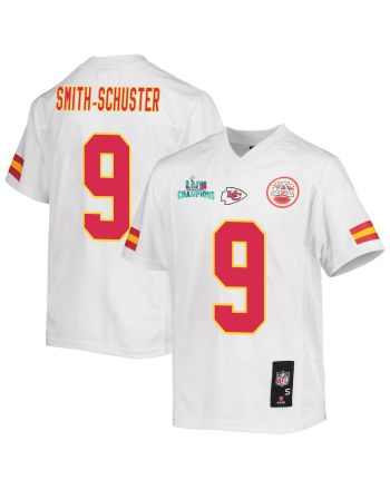 JuJu Smith-Schuster 9 Kansas City Chiefs Super Bowl LVII Champions Youth Game Jersey - White