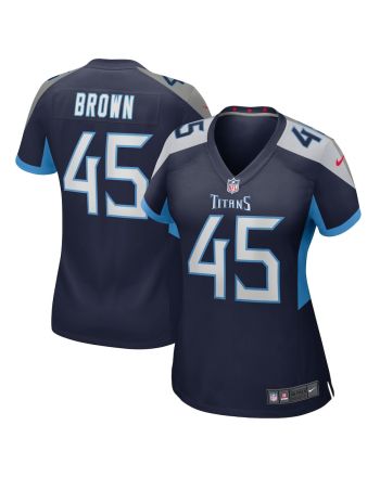 Kyron Brown 45 Tennessee Titans Women's Home Game Player Jersey - Navy