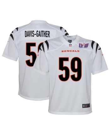 Akeem Davis-Gaither 59 Cincinnati Bengals Super Bowl LVIII YOUTH Away Limited Jersey - White