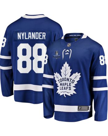 William Nylander 88 Toronto Maple Leafs Stanley Cup 2023 Playoffs Patch Home Breakaway Men Jersey - Blue