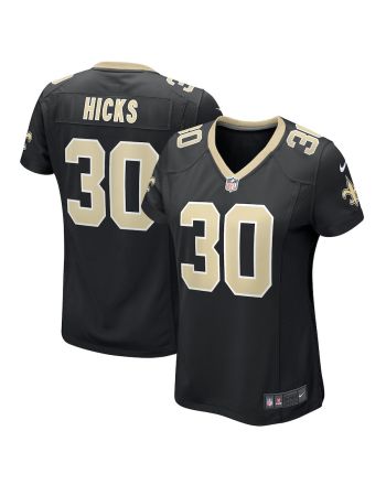 Faion Hicks 30 New Orleans Saints Women Game Jersey - Black