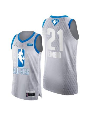 Joel Embiid 2022 All-Star Grey Blue 75th Jersey 76ers 21 - Men