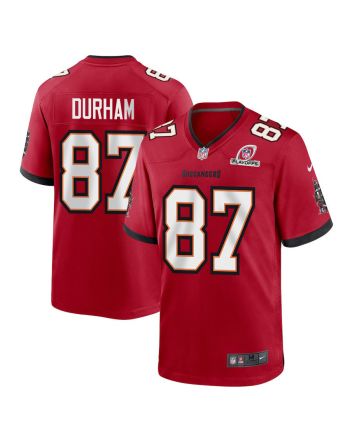 Payne Durham 87 Tampa Bay Buccaneers 2023 Playoffs Patch Game Men Jersey - Red