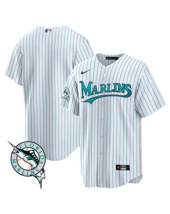 Miami Marlins Throwback Cool Base Men Jersey - White