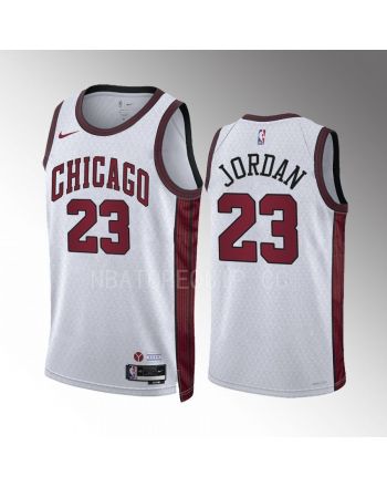 Michael Jordan 23 Chicago Bulls 2022-23 City Edition White Jersey Swingman