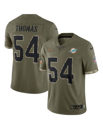 Zach Thomas Miami Dolphins 2022 Salute To Service Retired Player Limited Jersey - Olive