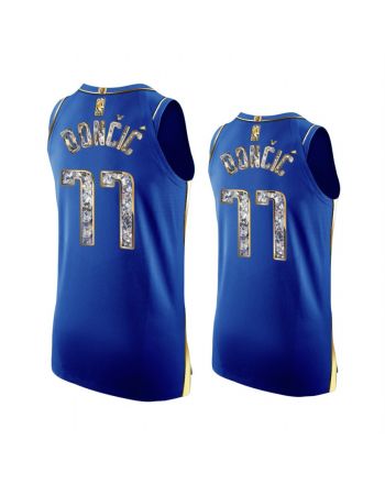 Mavericks 77 Luka Doncic Blue Jersey Diamond Edition 2022 Playoffs