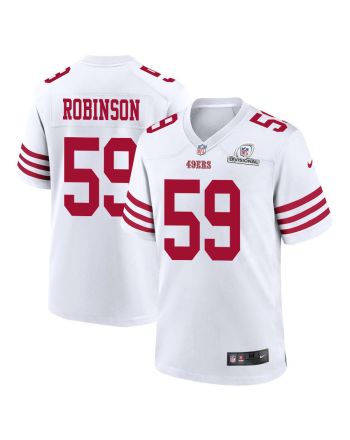 Curtis Robinson 59 San Francisco 49ers 2024 Divisional Patch Game Men Jersey - White