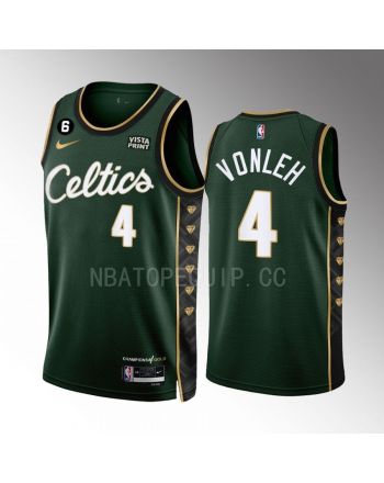 Noah Vonleh 4 Boston Celtics 2022-23 City Edition Green Men Jersey Honor Bill Russell 11 Gold Diamonds