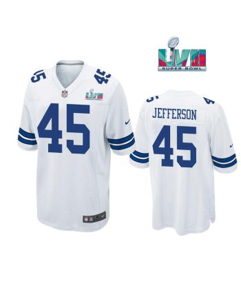 Malik Jefferson 45 Dallas Cowboys Super Bowl LVII Super Bowl LVII White Men Game Jersey