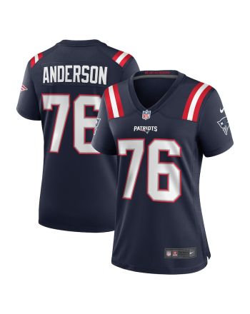 Calvin Anderson 76 New England Patriots Game Women Jersey - Navy