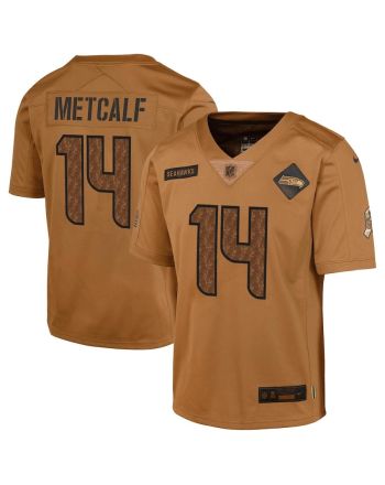 DK Metcalf 14 Seattle Seahawks 2023 Salute To Service Limited YOUTH Jersey - Brown