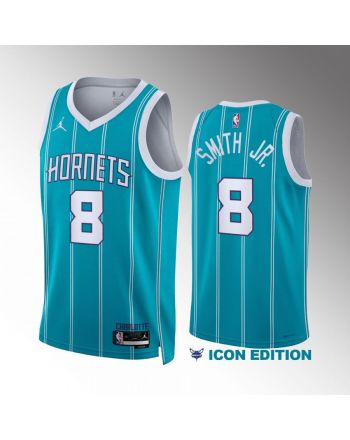 Dennis Smith Jr. 8 Charlotte Hornets Teal Men Jersey 2022-23 Icon Edition Swingman