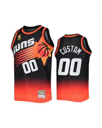 Phoenix Suns Custom 00 Black Orange Fadeaway Men Jersey Mitchell Ness