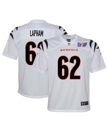 Dave Lapham 62 Cincinnati Bengals Super Bowl LVIII YOUTH Away Limited Jersey - White