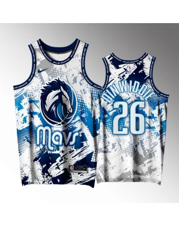 Spencer Dinwiddie 26 Dallas Mavericks White Printing Men Jersey Splash City Exclusive Edition