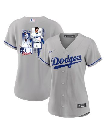 Shohei Ohtani 17 Los Angeles Dodgers Signed Welcome To The Sho Women Jersey - Gray