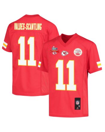 Marquez Valdes-Scantling 11 Kansas City Chiefs Super Bowl LVII Champions 3 Stars Youth Game Jersey - Red