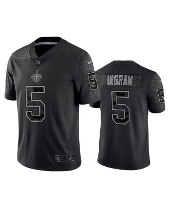 Mark Ingram 5 New Orleans Saints Black Reflective Limited Jersey - Men