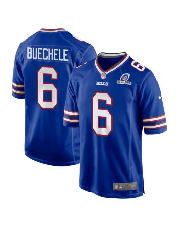 Shane Buechele 6 Buffalo Bills 2023 Playoffs Patch Game Men Jersey - Royal