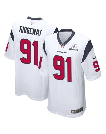 Hassan Ridgeway 91 Houston Texans 2024 Divisional Patch Game Men Jersey - White