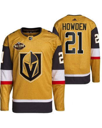 Men Vegas Golden Knights 21 Brett Howden Primegreen Gold Jersey 2023 All-Star Jersey