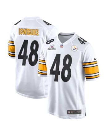 Godwin Igwebuike 48 Pittsburgh Steelers 2023 Playoffs Patch Game Men Jersey - White